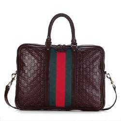 1:1 Gucci 246067 Men's Briefcase Bag-Coffee Guccissima Leather